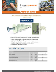 Plug Nylon Self Drilling 14X32 With Screw Zinc Plated 2