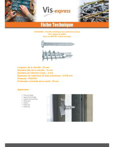 Plug METAL Self Drilling Zamak 12X32 With Screw 2