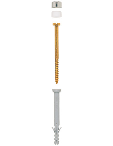 1 x KIT fixation WC Screw Brass 6X65 Fischer