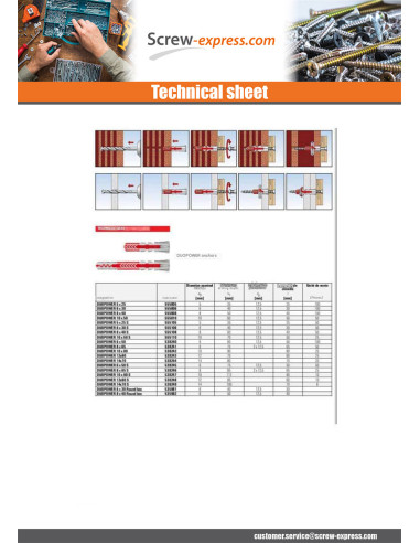1 x Plug Nylon DUOPOWER Fischer 6X30 Without Screw