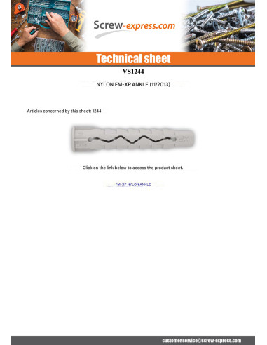 1 x Plug Nylon 8X52 FM-XP