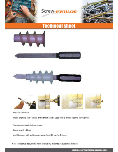 1 x Plug METAL Self Drilling RAWL 13X31 With Screw