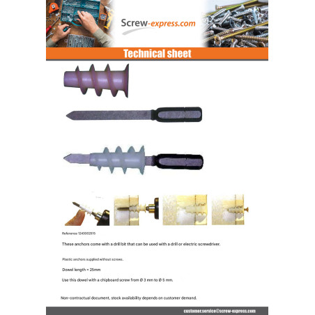 1 x Plug METAL Self Drilling RAWL 13X31 With Screw