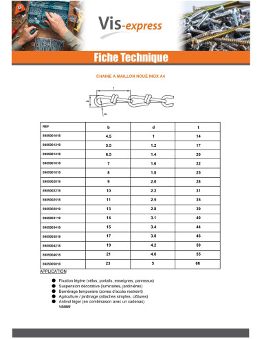 1 x M Chain to twisted link Diameter 1.0...