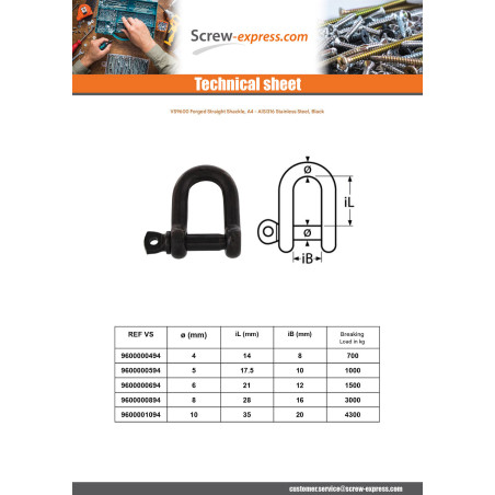 1 x Snackle Right Forged Stainless Steel A4 Black Diameter 10