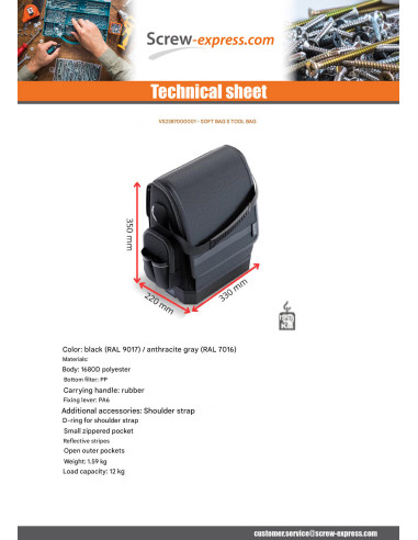 1 x BAG to TOOLS SOFT BAG S