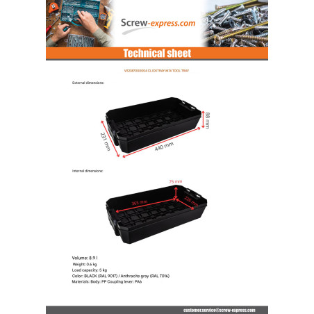 1 x BAC to TOOLS CLICKTRAY M74