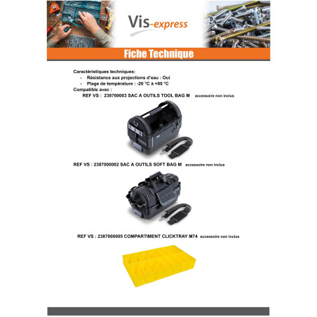 1 x BAC to TOOLS CLICKTRAY M74