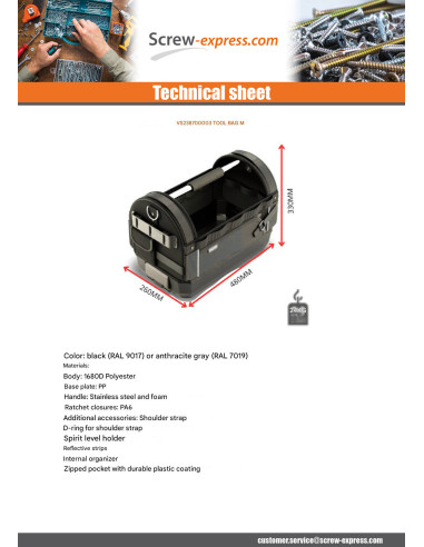 1 x BAG to TOOLS TOOL BAG M