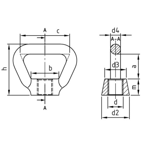 1 x Nut to Ring Linch Pin STRAP M6 Stainless Steel A4