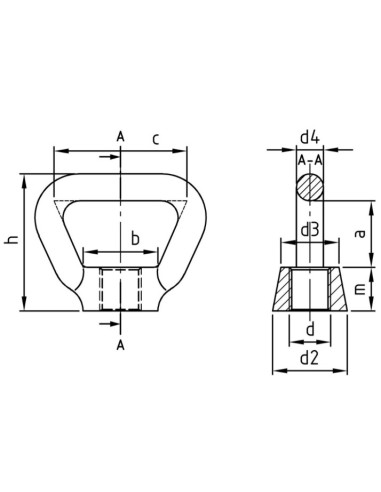 1 x Nut to Ring Linch Pin STRAP M20 Stainless...