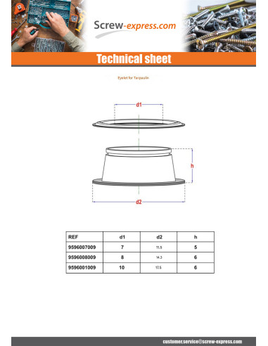 1 x Installation Tools with eyelet TARPAULIN...