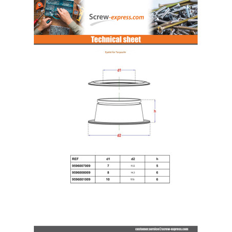 1 x Installation Tools EYELET TARPAULIN Diameter 10