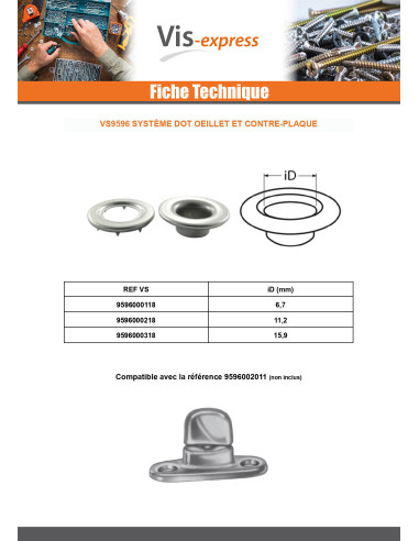 1 x Fixation with eyelet Stainless Steel A2...