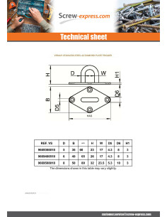 Pontet to mounting plate OVAL 45X16 Stainless Steel A2 2