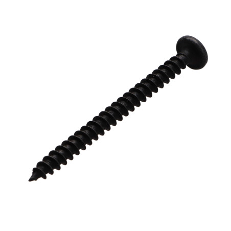 1 x Savis Chipsboard Screw Round Head Pozi 2 5X60 Reinforced black nickel zinc plated steel - High corrosion