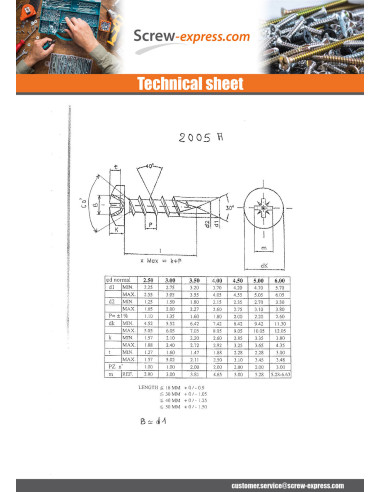 1 x Chipboard Screw Round Head Pozi PZ2 4.5X55...