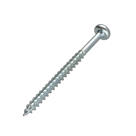 1 x Chipboard Screw Round Head Pozi PZ3 6X80 Thread Length: 48 Zinc Plated