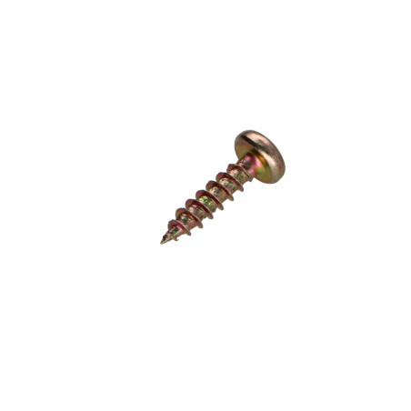 1 x Chipboard Screw Round Head Pozi PZ2 4X17 Yellow Zinc