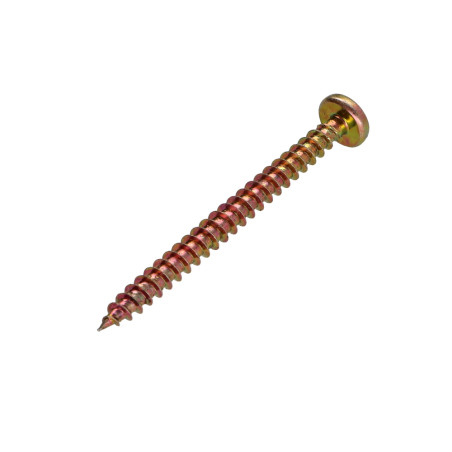 1 x Savis Chipsboard Screw Round Head Pozi 2 5X60 Yellow Zinc