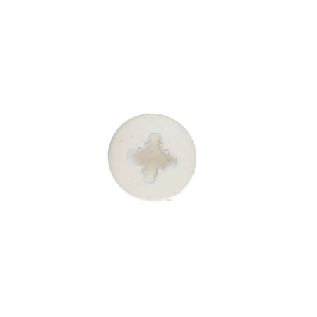1 x Chipboard Screw Round Head Pozi PZ2 5X50 Zinc Plated Painted White Ral9010/Pure White