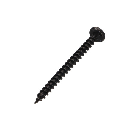 1 x Savis Chipsboard Screw Round Head Pozi 2 5X60 Black Zinc Plated