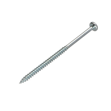 1 x Chipboard Screw Round Head Pozi PZ2 4X70 Thread Length: 42 Zinc Plated
