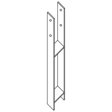 1 x Pfostensockel form H 91X600X60X6 Hot Dip Galvanized