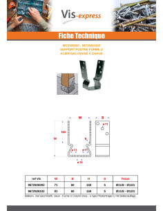 Beam support form U 91X60X150 Hot Dip Galvanized 2