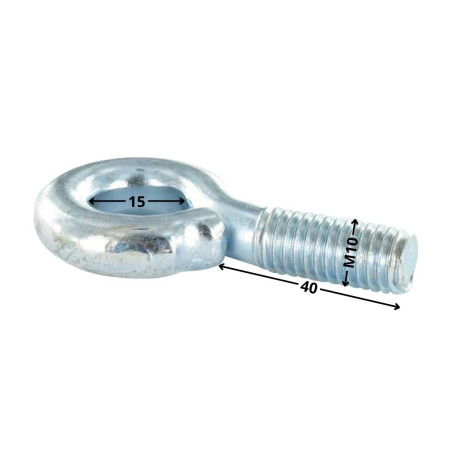 1 x Piton Machine M10X40 Diameter Eye 15 Zinc Plated