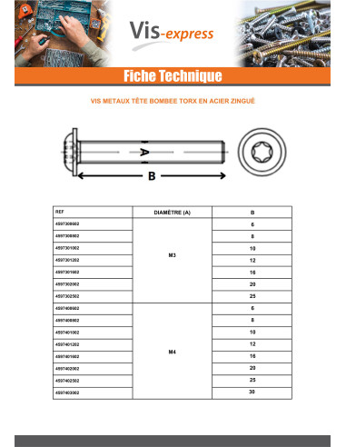 1 x Machine Screw Pan Head Flange T25 M5X10...