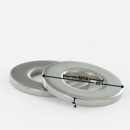 1 x Washer Flat 14X40X4 Zinc Plated