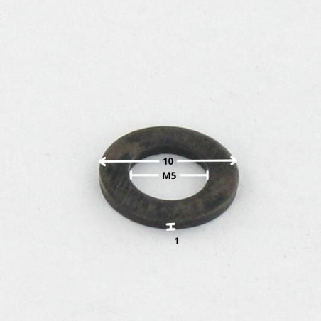 1 x Washer Flat M5X10X1 Z Black Zinc Plated