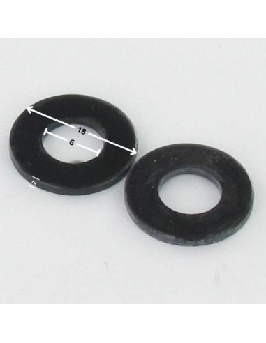 1 x Washer Flat 6X18X2 Black Zinc Plated