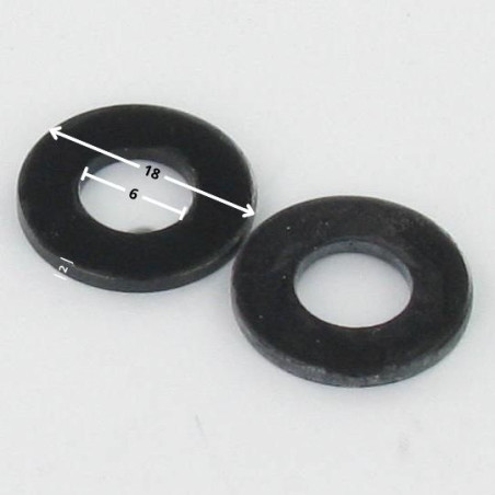 1 x Washer Flat 6X18X2 Black Zinc Plated