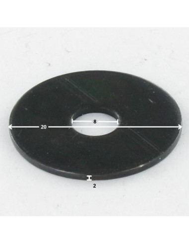 1 x Washer Flat 8X20X2 Steel Black Nickel...