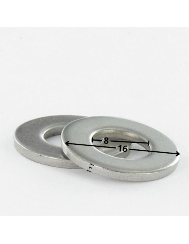 1 x Washer Flat 8X16X1 Zinc Plated