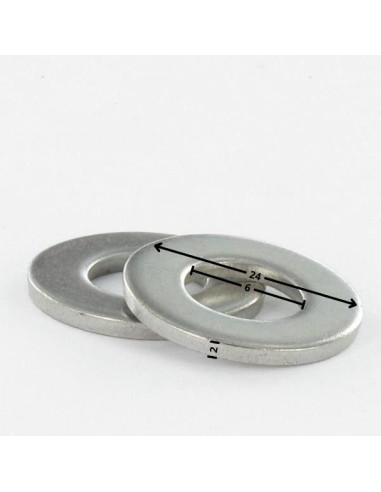 1 x Washer Flat 6X24X2 Zinc Plated