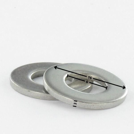 1 x Washer Flat 6X16X3 Zinc Plated