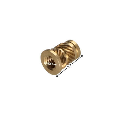 1 x Self Tapping Insert With Head SONICFIX Brass M3X5.7