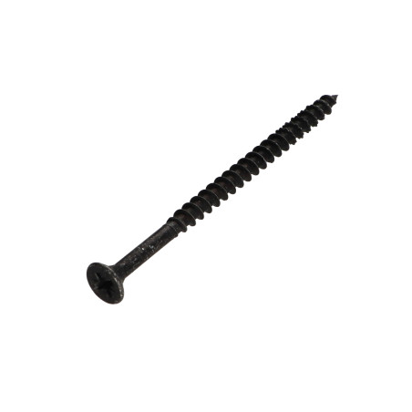 1 x Chipboard Screw Countersunk Head Pozi PZ2 5X80 Partial Thread Black Zinc Plated