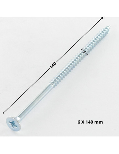 1 x Chipboard Screw Countersunk Head Pozi PZ3...