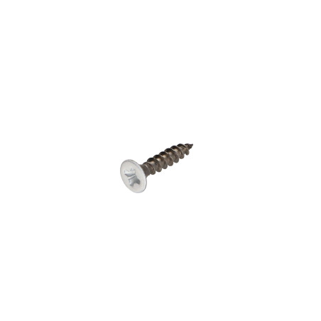 1 x Savis Chipsboard Screw Stainless Steel A2 Countersunk Head Pozi 4X20 Painted White 9016