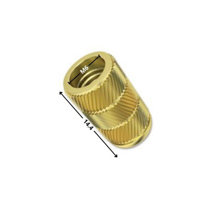 1 x Self Tapping Insert Brass FLOWFIX M6X14.4