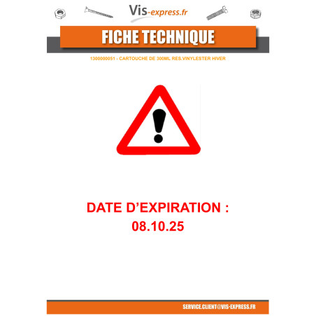 1 x CARTRIDGE Of 300ML RES.VINYLEST WINTER