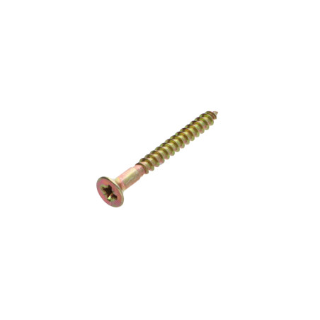 1 x Chipboard Screw Countersunk Head Pozi PZ2 4.5X45 With Hole Yellow Zinc