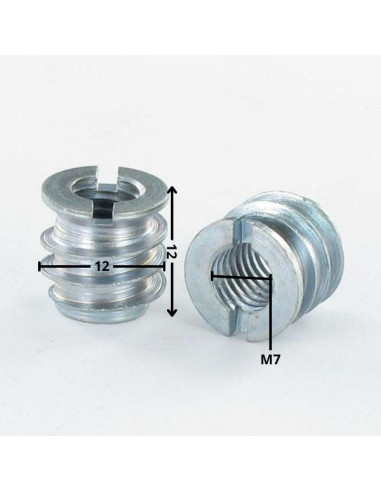 1 x Self Tapping Insert Slotted Zinc Plated M7...