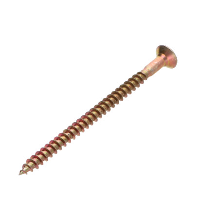 1 x Chipboard Screw Countersunk Head Pozi PZ2 4.5X70 With Hole Yellow Zinc