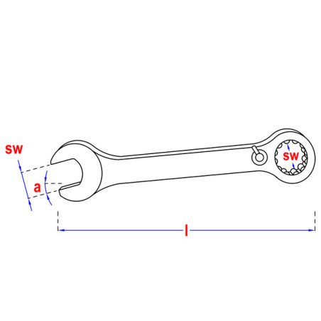 1 x Ratchet spanner 8X135