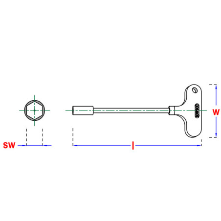 1 x T-spanner Linch Pin Hexagonal nuts 12X262